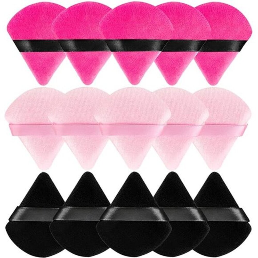 Powder Puffs for Face Powder 15 PCS Triangle Powder Puff Velvety Soft Reusable - Picture 7 of 7